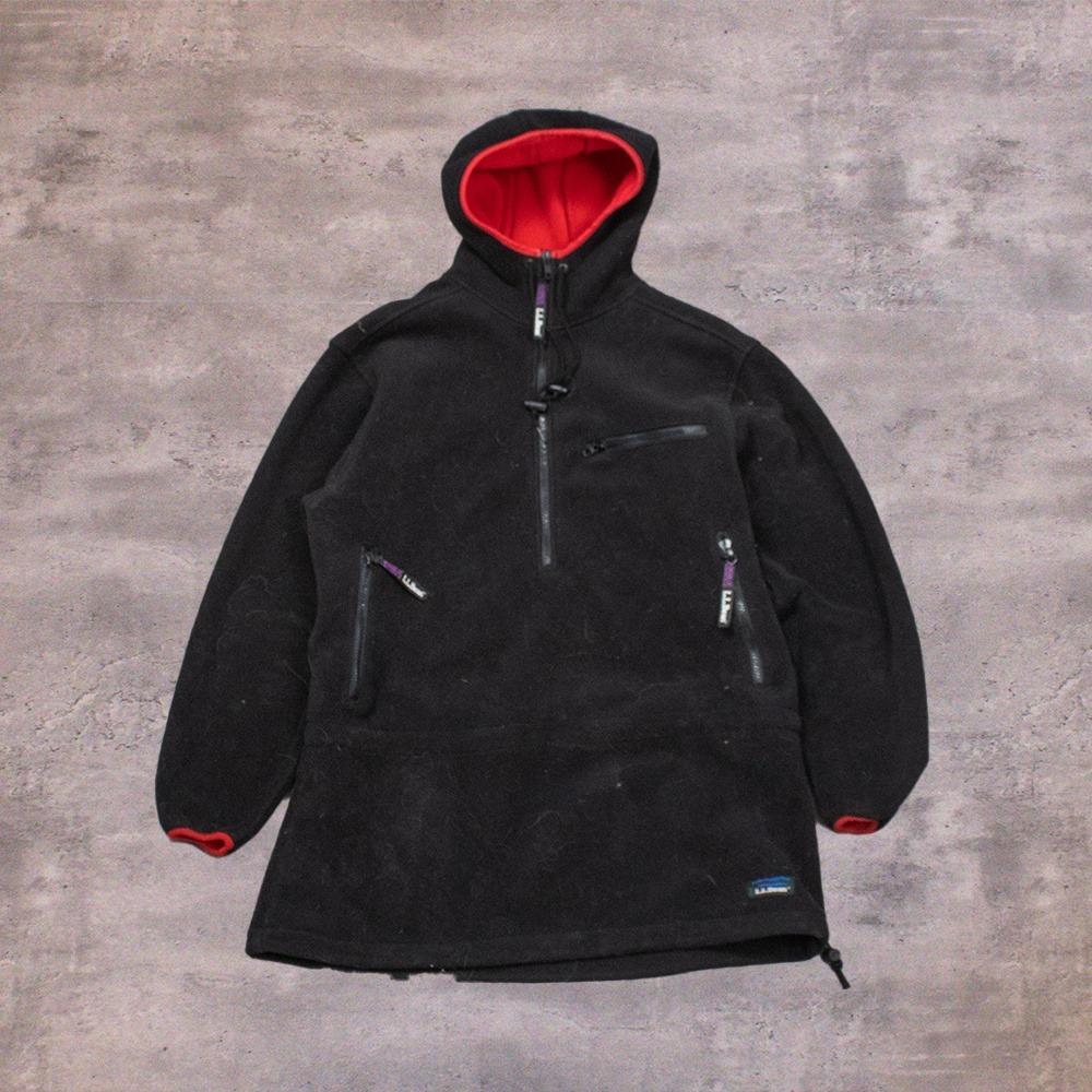 Vintage 90's LL.Bean Teachwear Gorpcore Deeppile Polartech Black Fleece Jacket